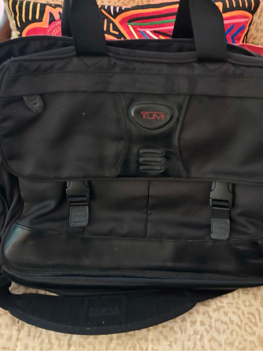 Tumi Black Men's Laptop Briefcase with Front Buckle Detail excellent shape
